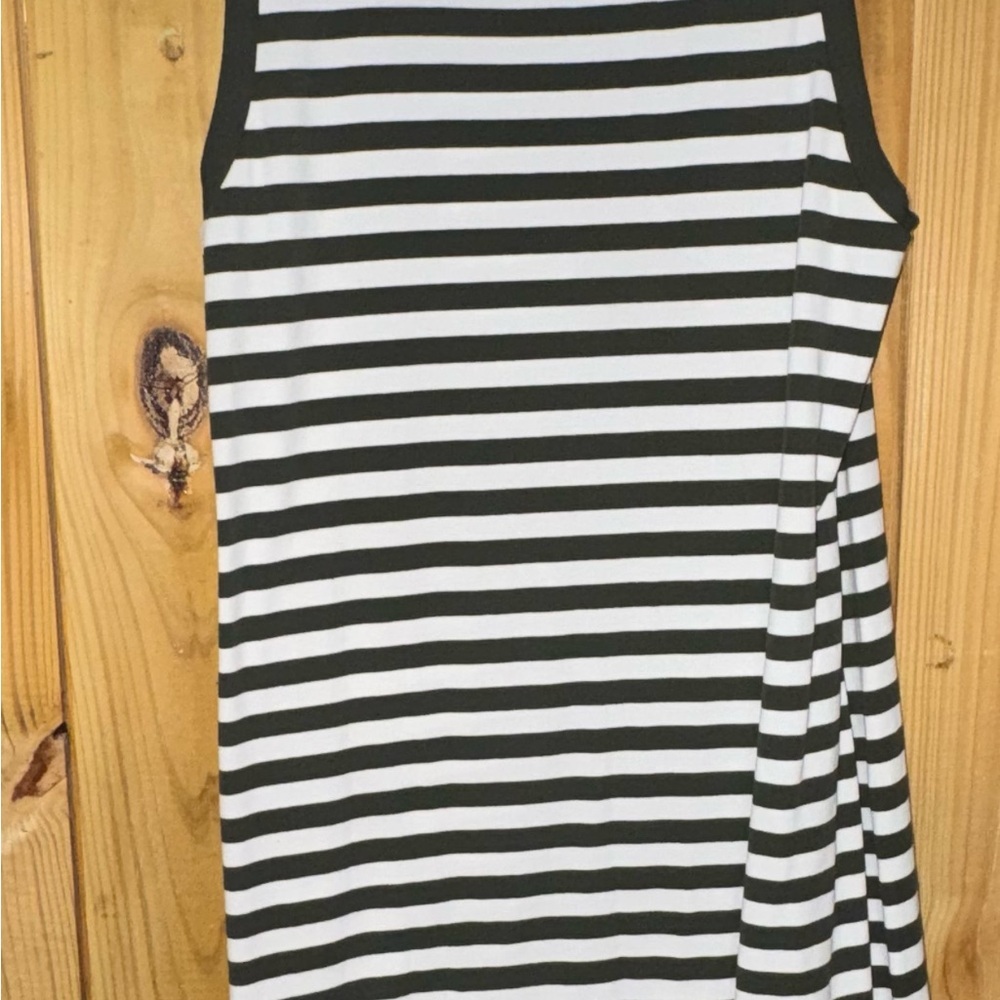 Michael Kors Asymmetrical Striped Dress in green and White - Picture 5 of 5